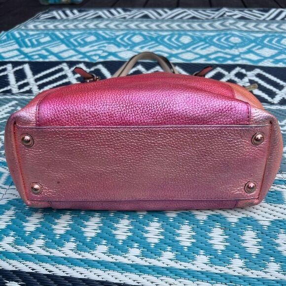 Michael Kors Jet Set Shoulder Tote Bag Hand Painted Metallic Sunrise Red Multi - Picture 12 of 15